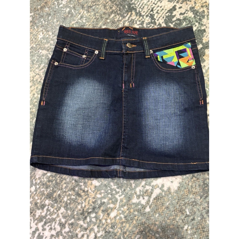 Red Ape Jean Mini Skirt Size 7/8